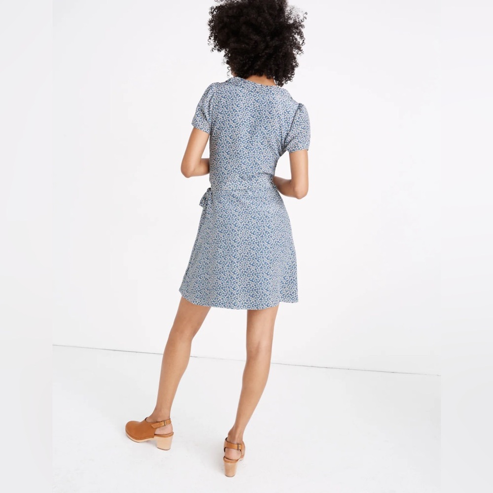 Madewell Silk Ruffle-Edge Wrap Dress Sz Small - Picture 2 of 10